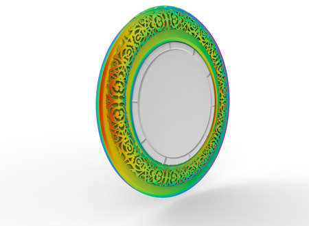 3d illustration of ornament frame. white background isolated. icon for game web.の写真素材
