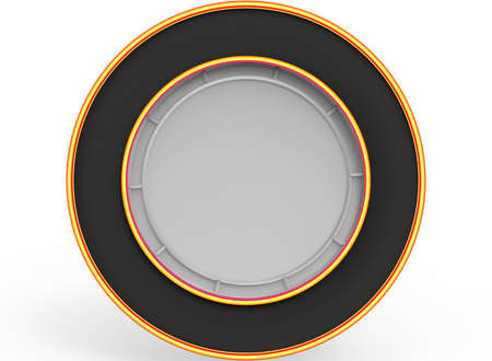 3d illustration of ornament frame. white background isolated. icon for game web.の写真素材