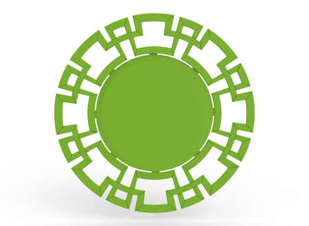 3d illustration of ornament frame. white background isolated. icon for game web.の写真素材