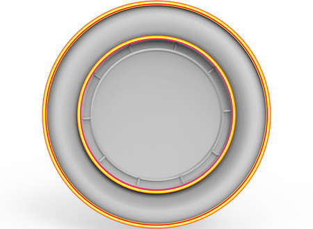 3d illustration of ornament frame. white background isolated. icon for game web.の写真素材