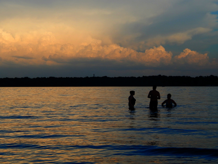 Landscape of nature on the Volga Riverの写真素材