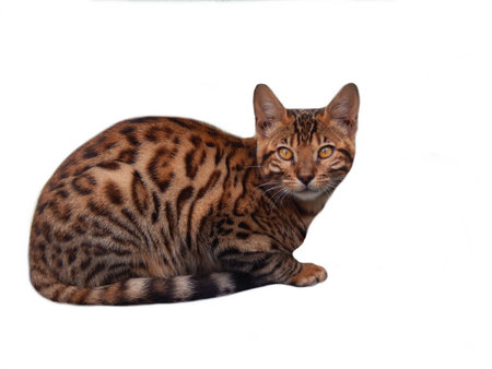 Bengal cat on a white background