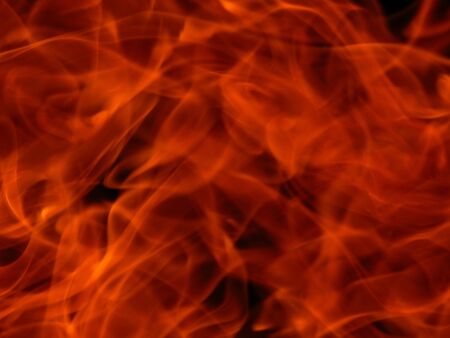 Flames of fire on a black backgroundの写真素材