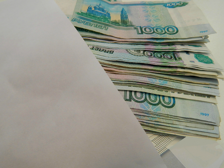 money 1000 rubles in the envelopeの写真素材