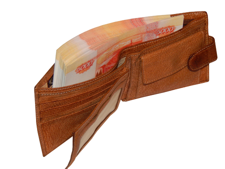 Money in your wallet at 5,000 rublesの写真素材