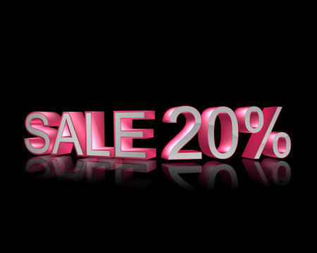 Caption 20 percent discount on a black background