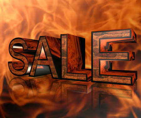 The inscription sale on a fiery backgroundの写真素材