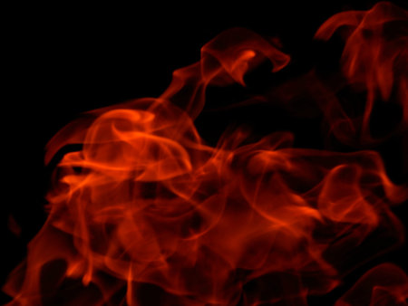 The texture of the flames on a black background