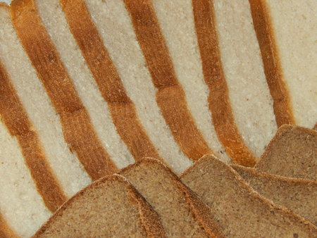 Pieces of sliced bread closeupの写真素材