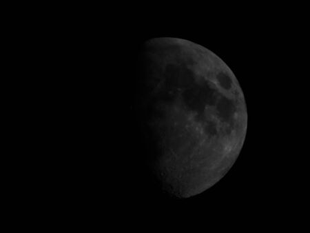 Close up of the moon in the skyの写真素材