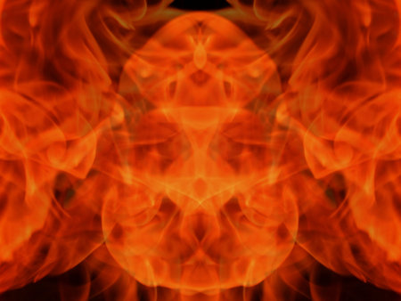 Texture abstract image of fiery flame fire on a black background