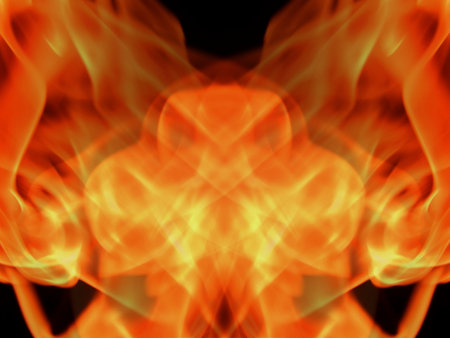 Texture abstract image of fiery flame fire on a black background