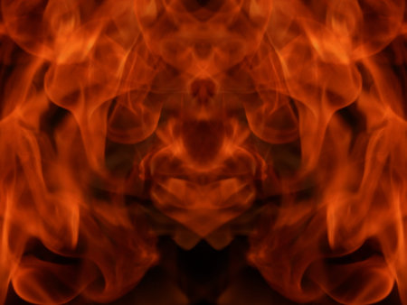 Texture abstract image of fiery flame fire on a black background