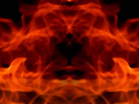 Texture abstract image of fiery flame fire on a black backgroundの写真素材