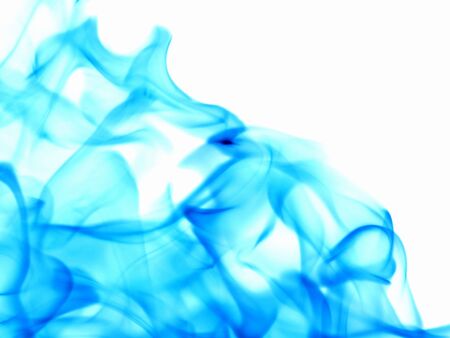 Texture of blue smoke on a white backgroundの写真素材