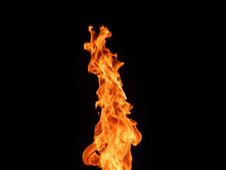 The texture of fire on a black backgroundの写真素材