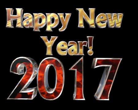 Happy New Year 2017 on a black background