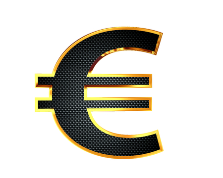 Euro symbol on a white backgroundの写真素材