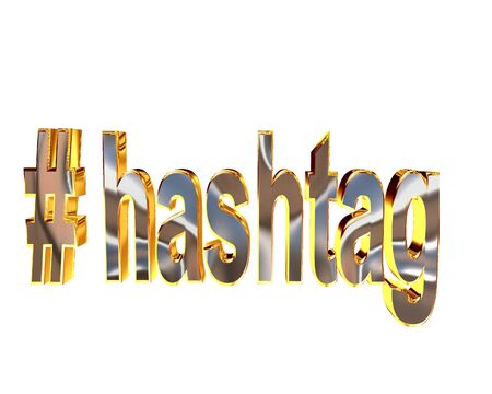 Sign hashtag on a white backgroundの写真素材