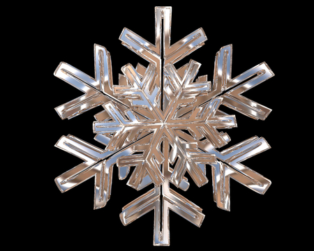 Winter silver colored snowflakes on a black backgroundの写真素材