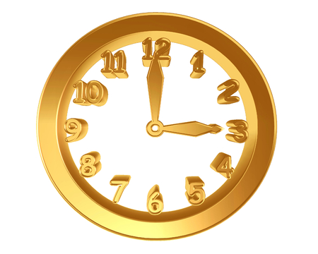 Gold watch on a white backgroundの写真素材