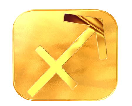 Zodiac signs sagittarius on white backgroundの写真素材