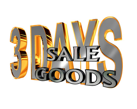 The text of three days of discounts on a white background