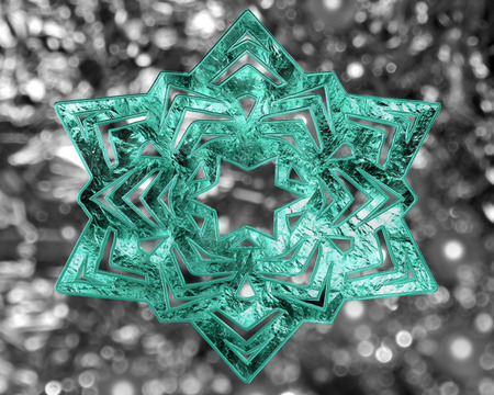 Winter snowflake on shiny backgroundの写真素材