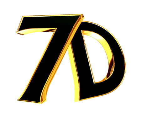 3d illustration. 7d text on a white background