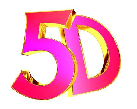 3d illustration. 5d text on a white backgroundの写真素材