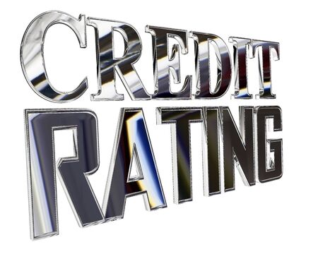 Silver text credit rating on a white backgroundの写真素材