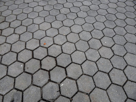 Road laid out of stones paving stones