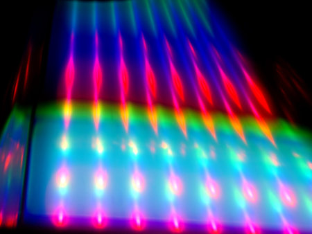 Abstraction of neon rays on a black background