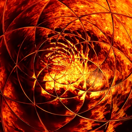 Illustration of an abstract image of a fiery flameの写真素材