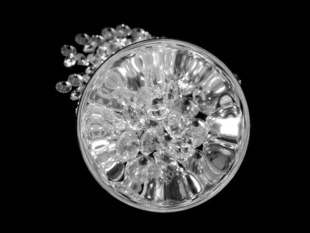 Illustration of a background of diamonds on a black backgroundの写真素材