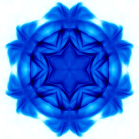3d illustration of an abstract image of blue flowers on a white background