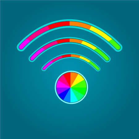 Wireless network icon in rainbow colorsのイラスト素材