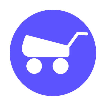 Cart or trolley illustration in circular badgeのイラスト素材