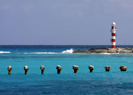 Caribbean CandyCane Lighthouseの写真素材