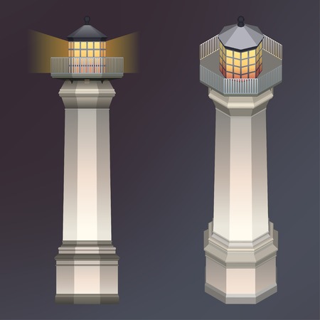 Lighthouse illustration with light.のイラスト素材