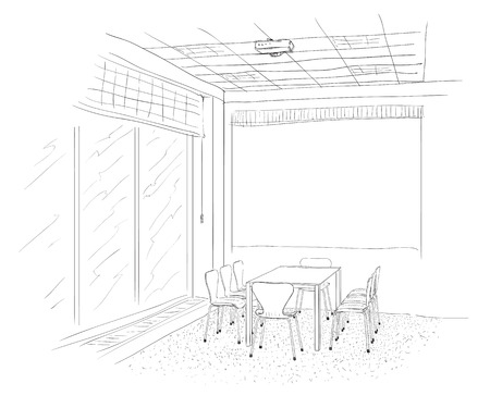 Conference room interior with a screen.のイラスト素材