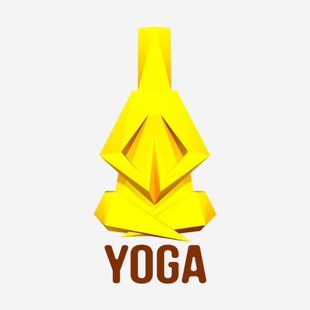 Vector yoga icon or logotype for design.のイラスト素材