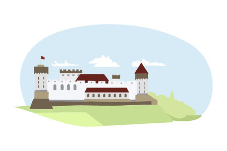 Illustration of medieval castle located in Northern Europe.のイラスト素材