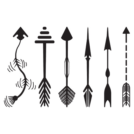 Hand drawn arrows graphic set. Indian culture.のイラスト素材