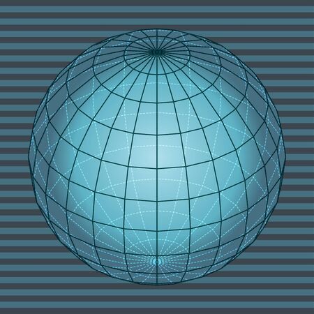 Abstract background illustrated blue transparent sphere with grid.のイラスト素材