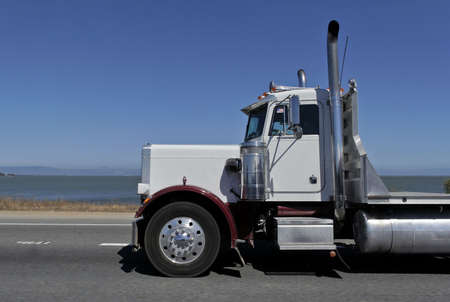 White american truckの写真素材