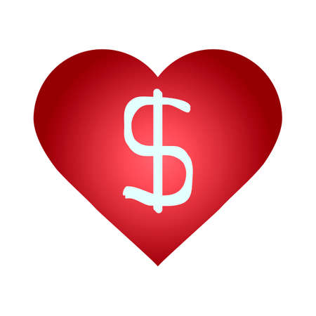 heart with a dollar sign symbolのイラスト素材