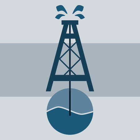 Oil rig vector iconのイラスト素材