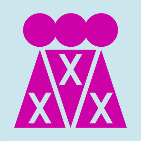 XXX symbol. Male and female sign icon, vector illustration. Flat design style