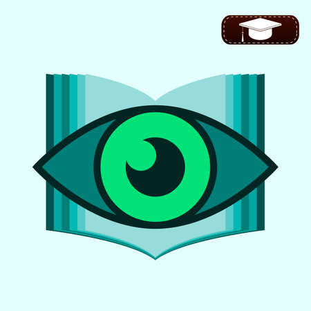 logo Book with eyes. Education concept.のイラスト素材